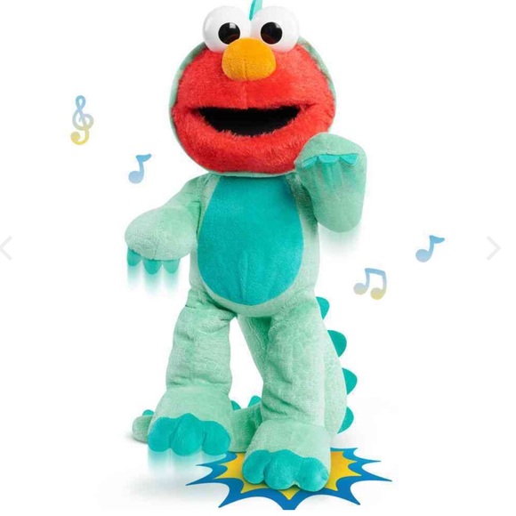 Sesame Street Dino Stomp Elmo 13-Inch Plush Stuffed Animal Sings and Dances - Picture 1 of 13